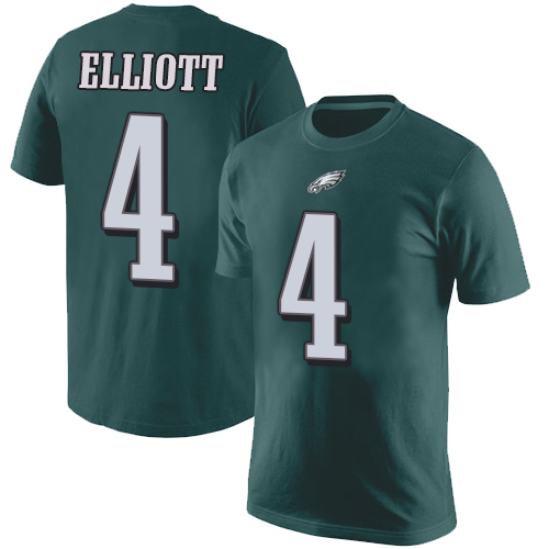 Men Philadelphia Eagles #4 Jake Elliott Green Rush Pride Name and Number NFL T Shirt